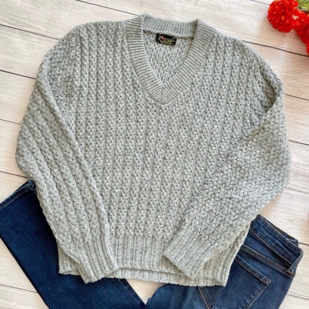 Locust Cableknit V-Neck Sweater